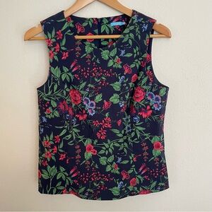 J. McLaughlin "Layne" Top Women’s Sz 8 in Amelia Floral Sleeveless 1/4 Zip Back
